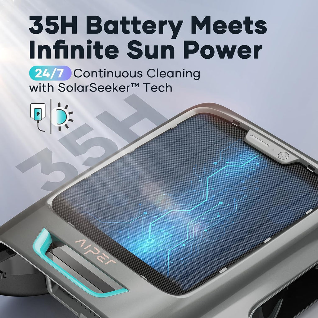 AIPER Solar Pool Skimmer, Gray - Surfer S2