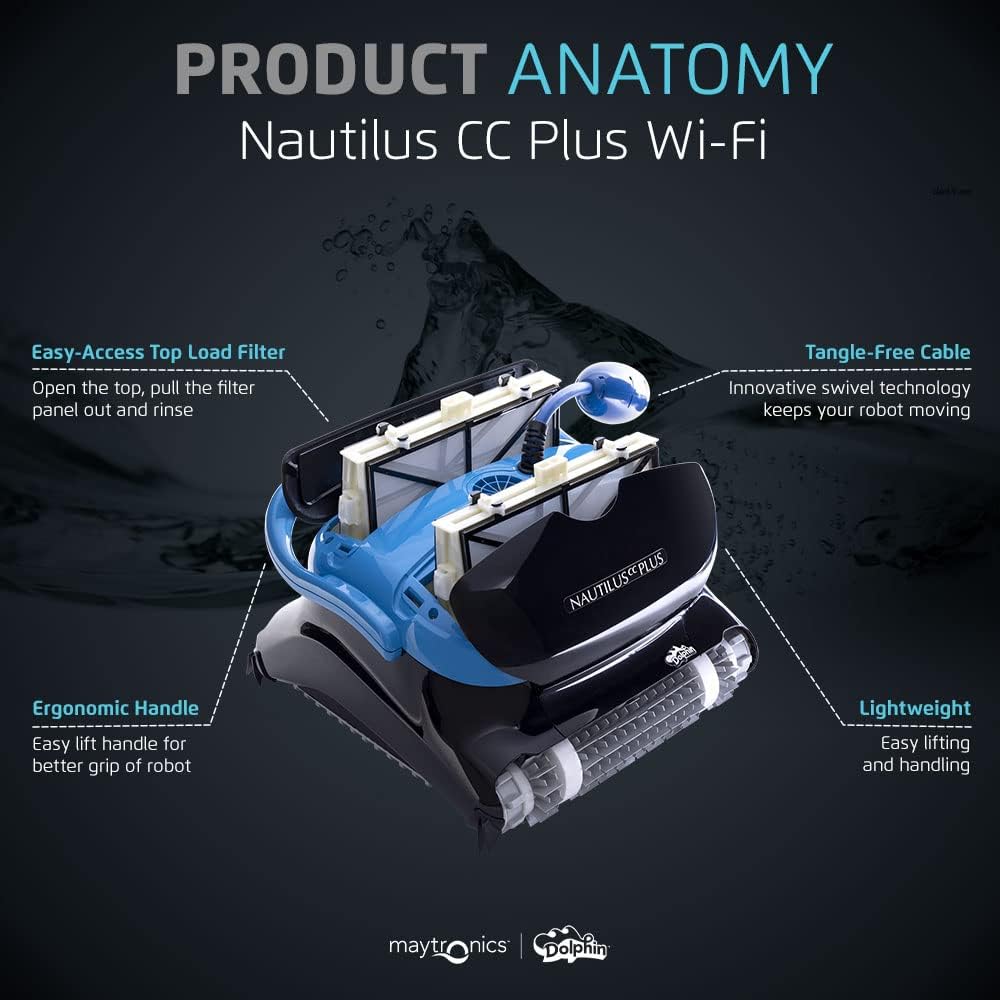 Dolphin Robotic Pool Vacuum Cleaner For Pools Up To 33 ft, Wall Climbing - Nautilus CC 99996113-US