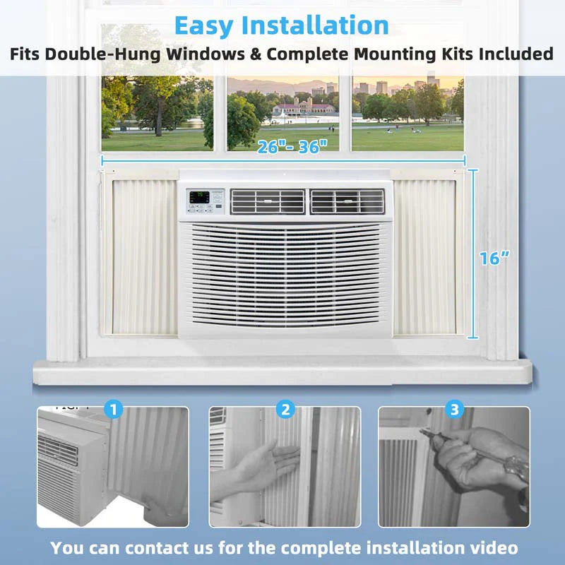 10000 BTU Window Air Conditioner With Remote, ECO Mode And Dehumidifier - White