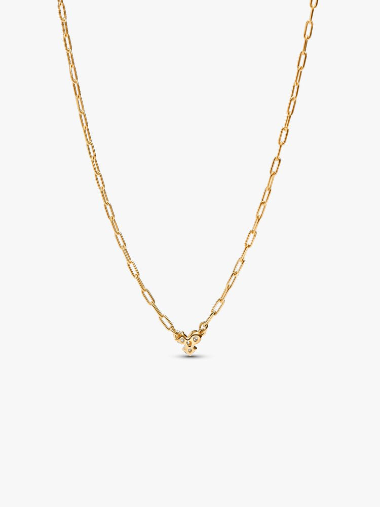 Pandora Era Lab-Grown Diamond Cluster Paperclip Chain Necklace