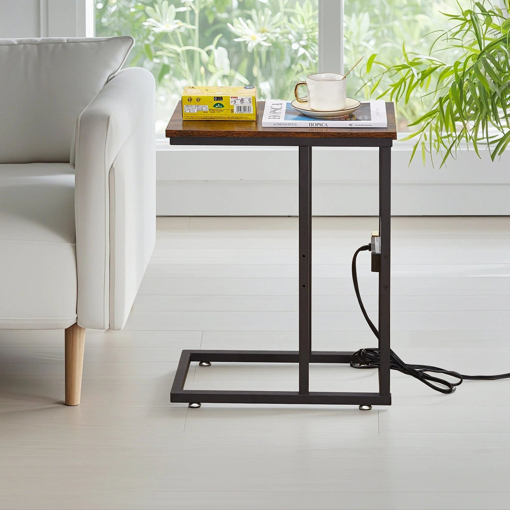 C-Shaped Sofa Side Tables, Set of 2, 11" D x 19" W x 24" H