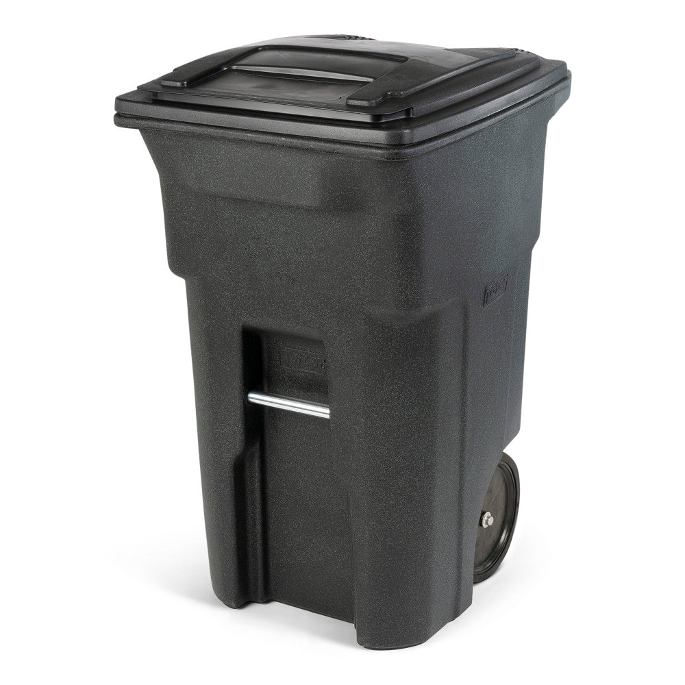 Toter 64-Gallon Greenstone Trash Can With Quiet Wheels And Lid