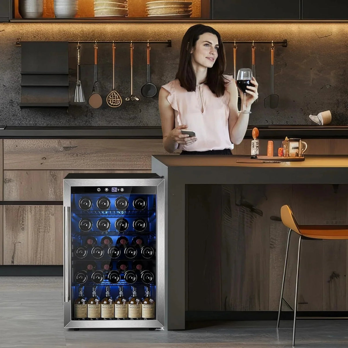 Electactic 3.2 Cu Ft 130 Can Beverage Refrigerator Cooler, Black, 19.29 x 17.32 x 30.79 inches - JC-90