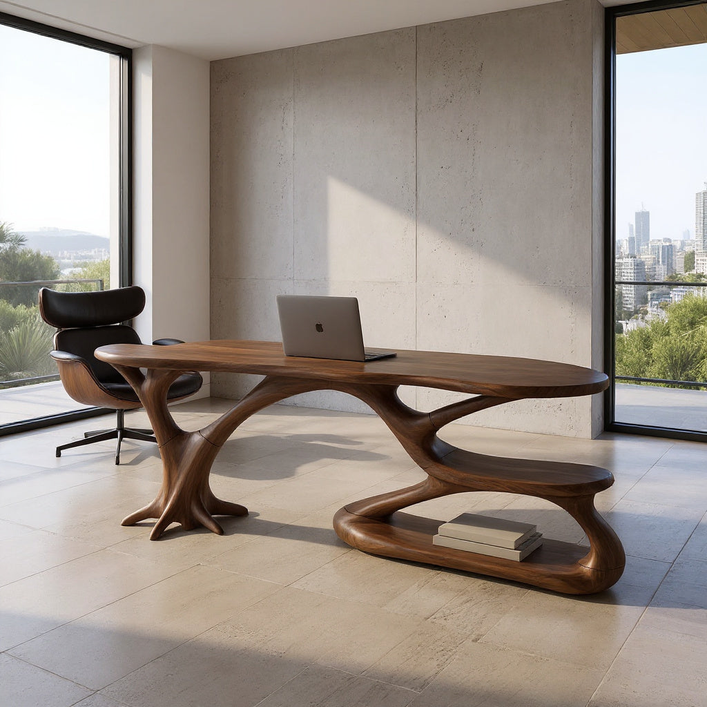 Artistic Tiered Shelf Computer Desk Living Room Office
