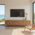 Artistic TV Stand Carved Storage Design For Living Room