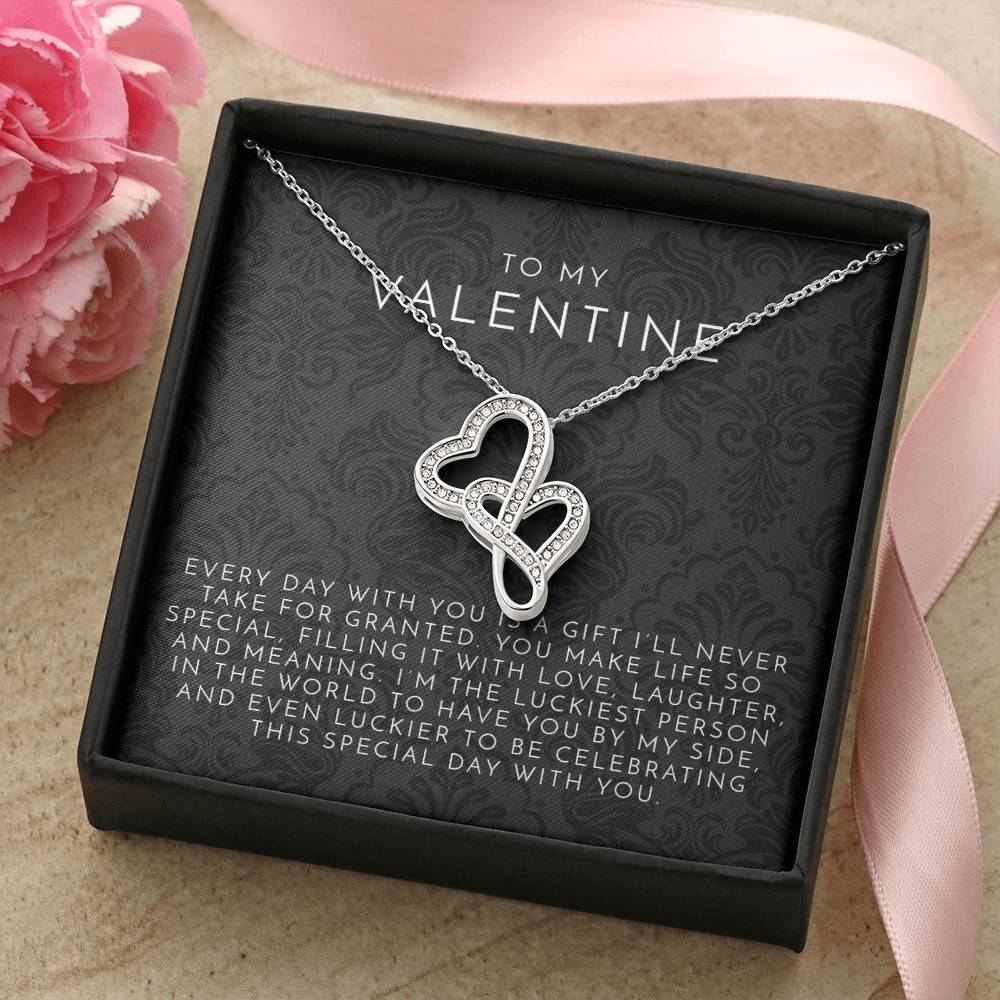 To My Valentine Intertwined Hearts Necklace