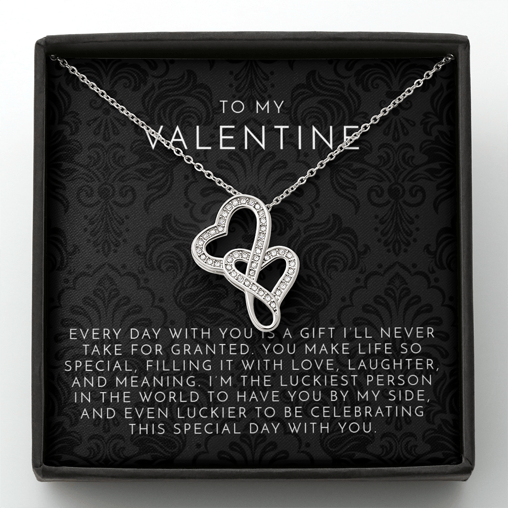 To My Valentine Intertwined Hearts Necklace