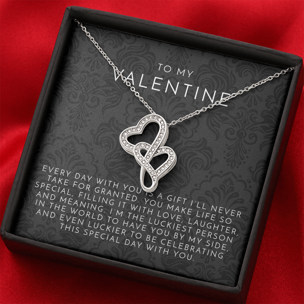To My Valentine Intertwined Hearts Necklace