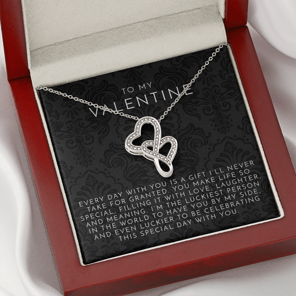 To My Valentine Intertwined Hearts Necklace