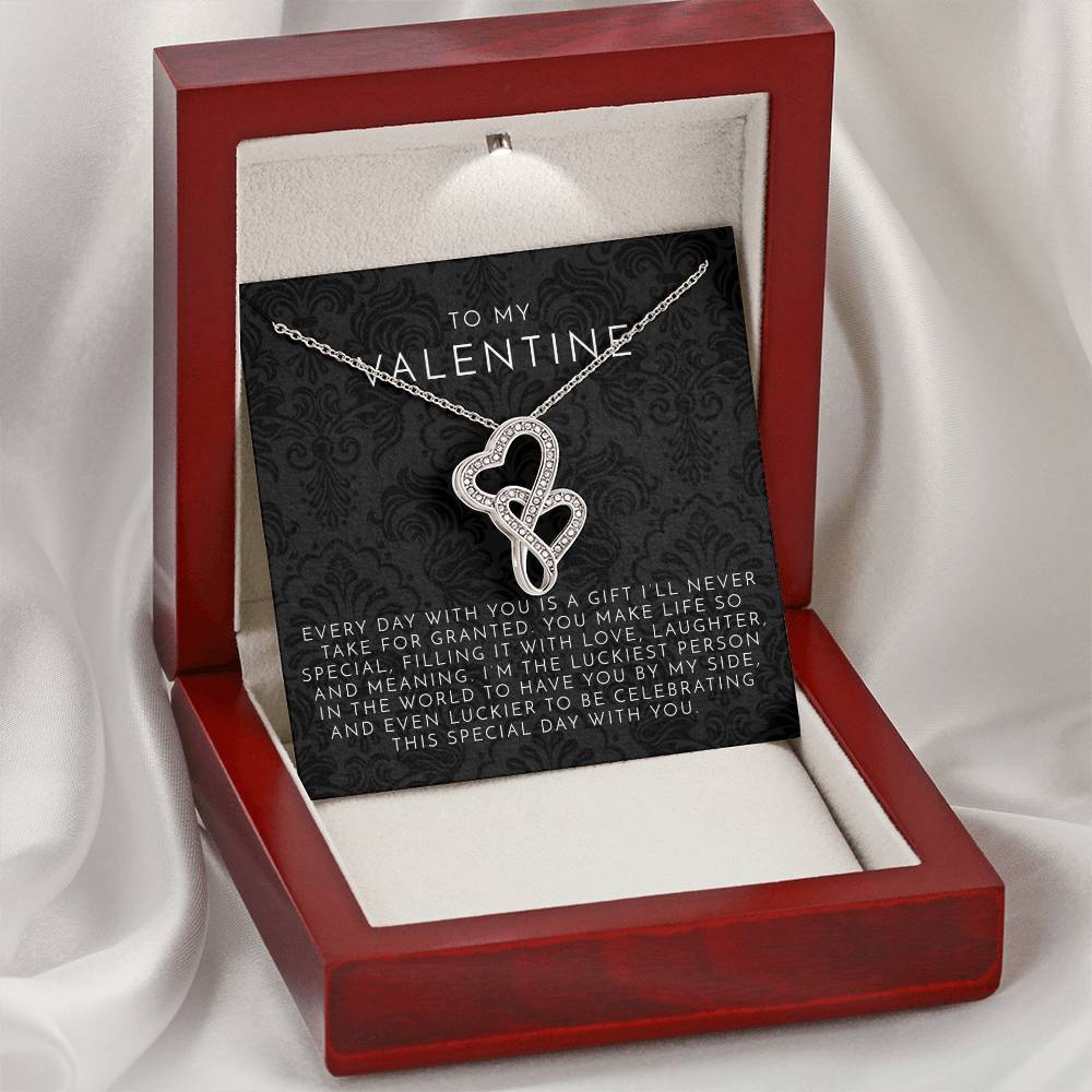 To My Valentine Intertwined Hearts Necklace