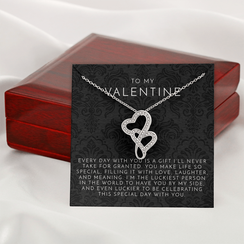 To My Valentine Intertwined Hearts Necklace