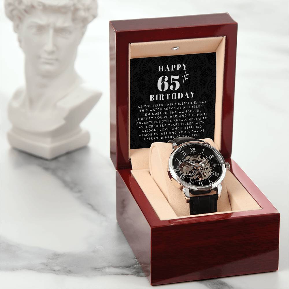 Happy 65th Birthday Gift Skeleton Watch