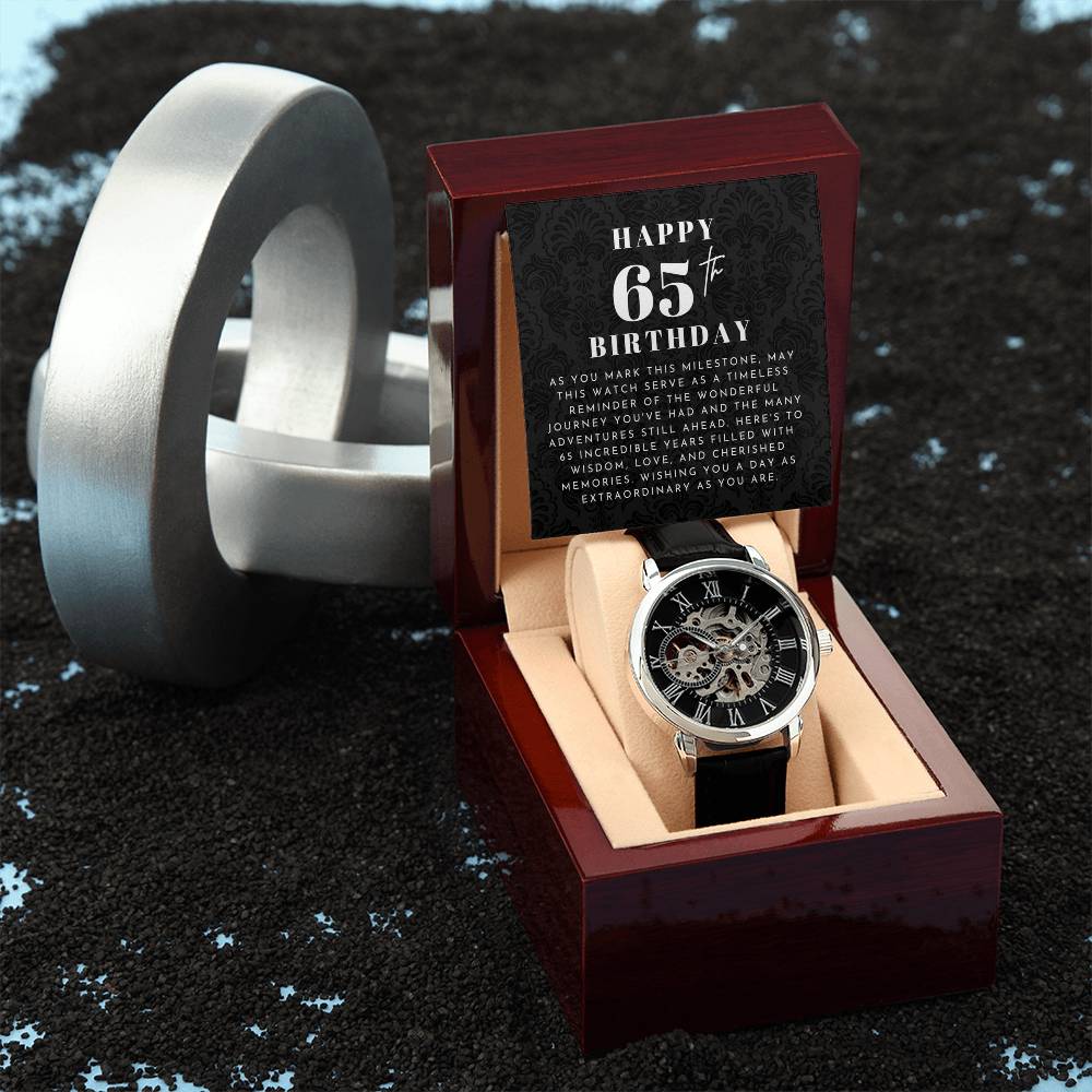 Happy 65th Birthday Gift Skeleton Watch