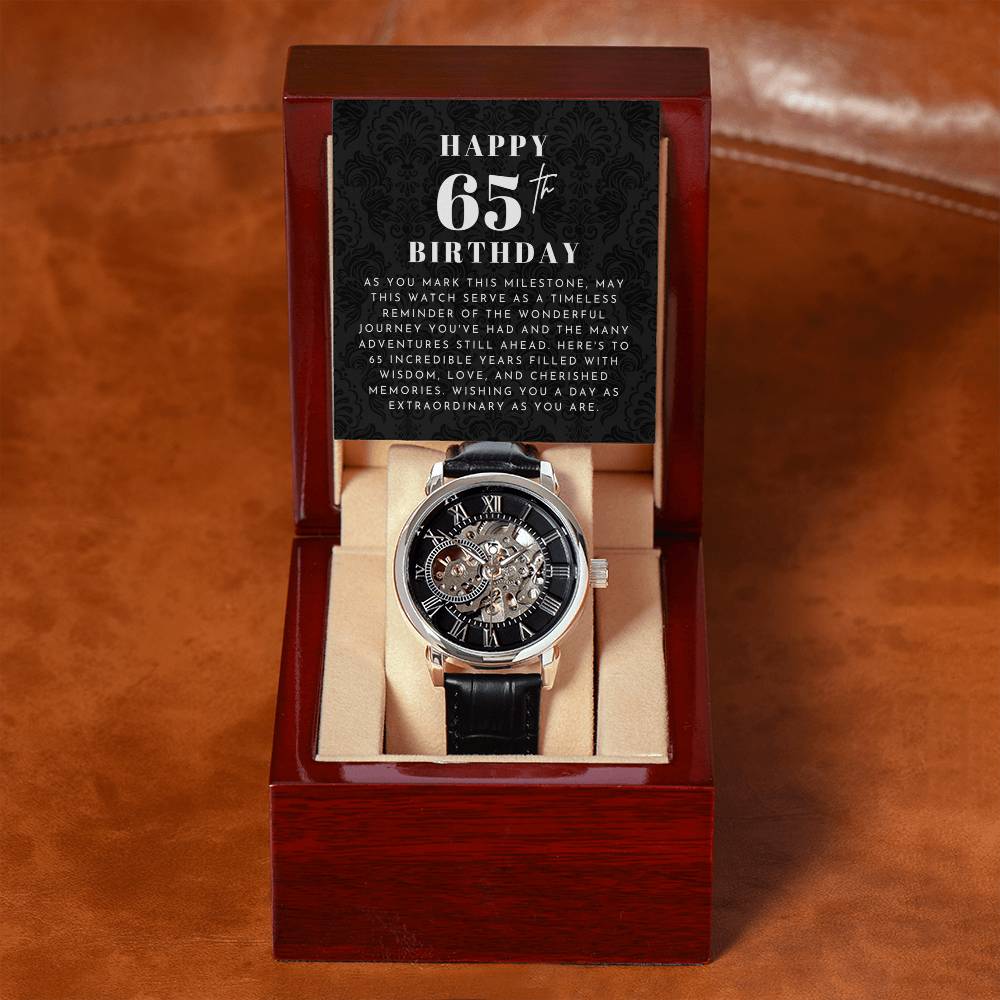 Happy 65th Birthday Gift Skeleton Watch