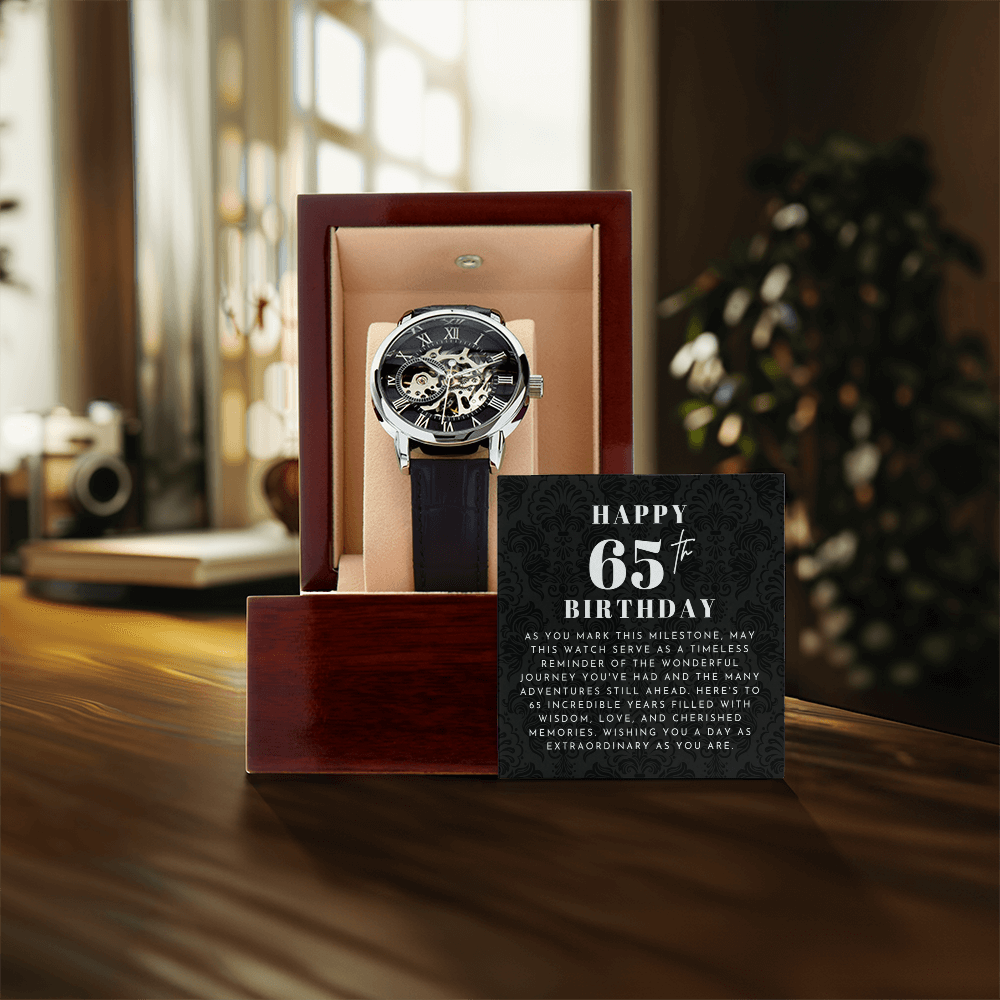 Happy 65th Birthday Gift Skeleton Watch