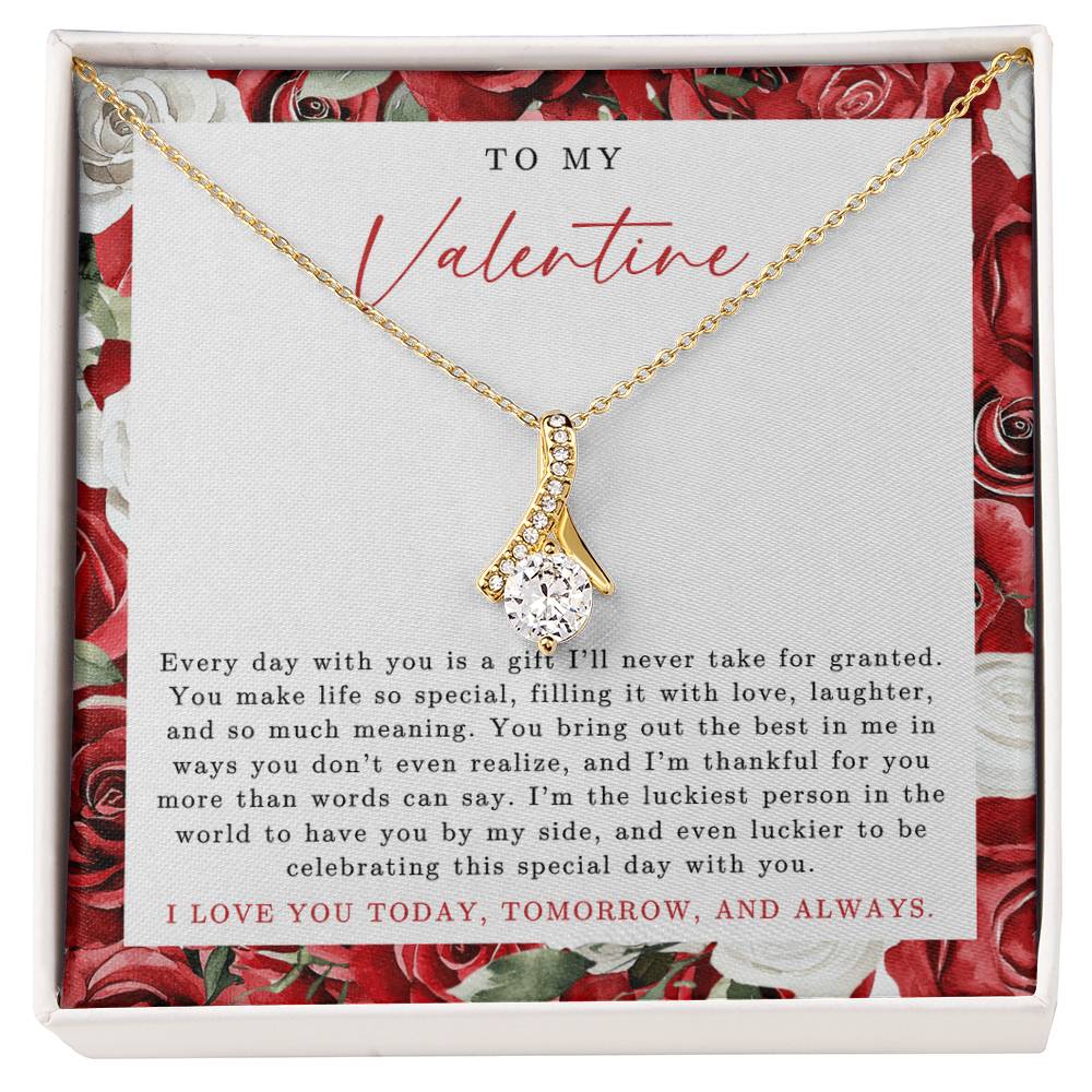 To My Valentine Necklace | Red Rose