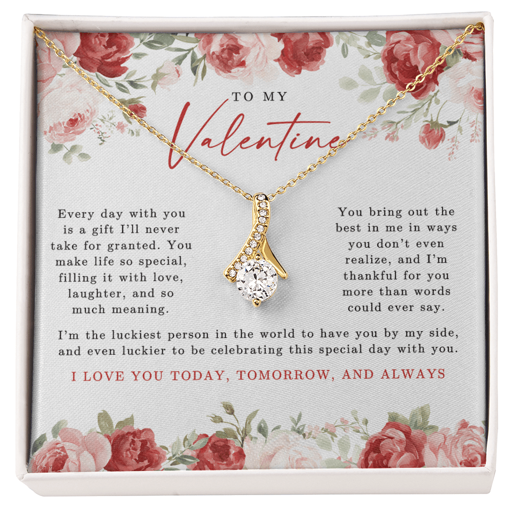 To My Valentine Alluring Beauty Necklace | Red Floral