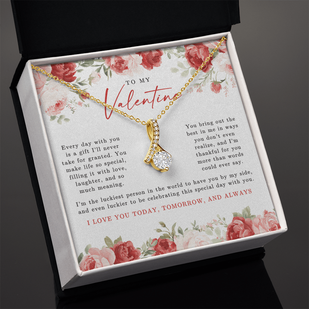 To My Valentine Alluring Beauty Necklace | Red Floral