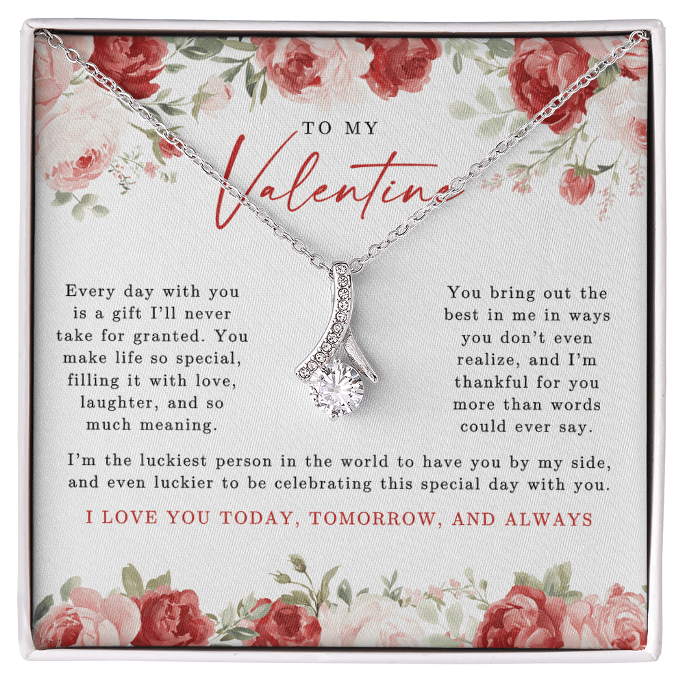 To My Valentine Alluring Beauty Necklace | Red Floral