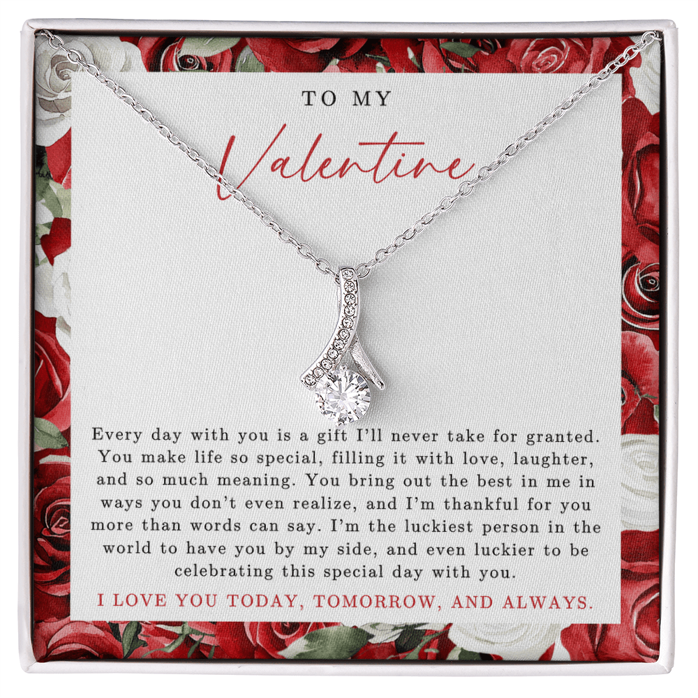 To My Valentine Necklace | Red Rose