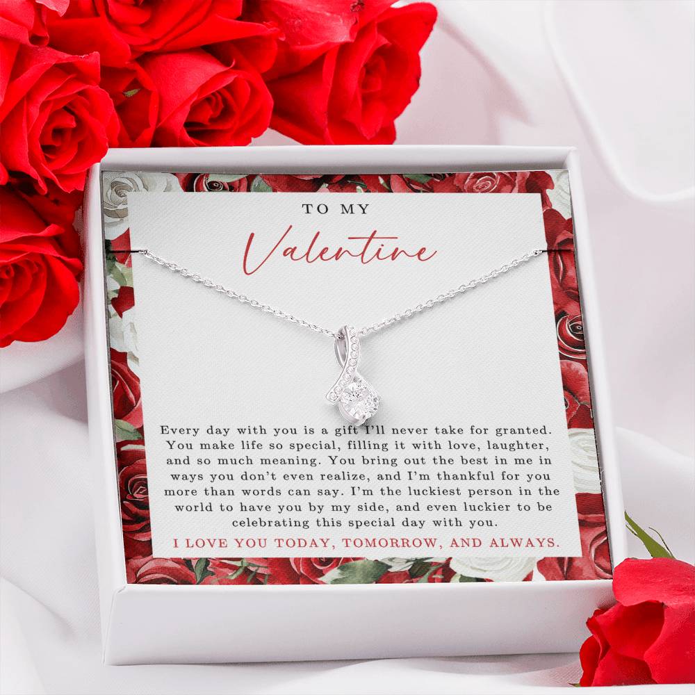 To My Valentine Necklace | Red Rose