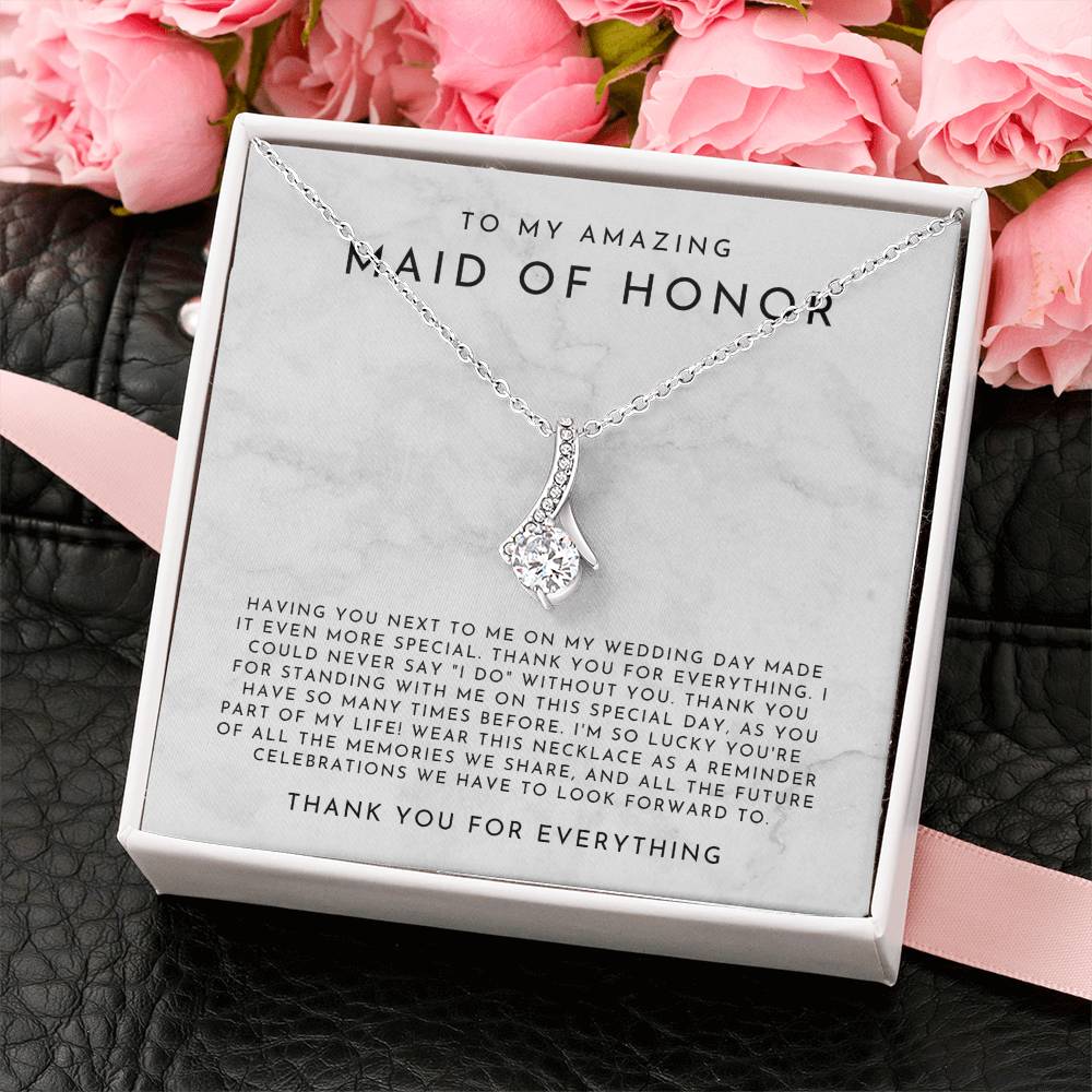 To My Amazing Maid Of Honor Gift Necklace