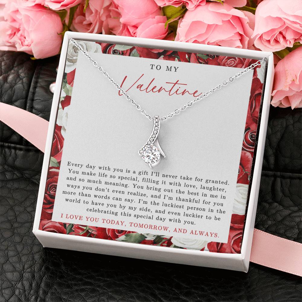 To My Valentine Necklace | Red Rose