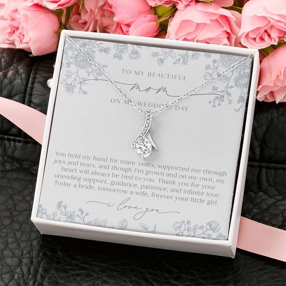 Mother of the Bride Necklace | Dusty Blue Chinoiserie Floral