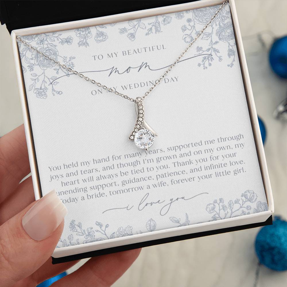 Mother of the Bride Necklace | Dusty Blue Chinoiserie Floral