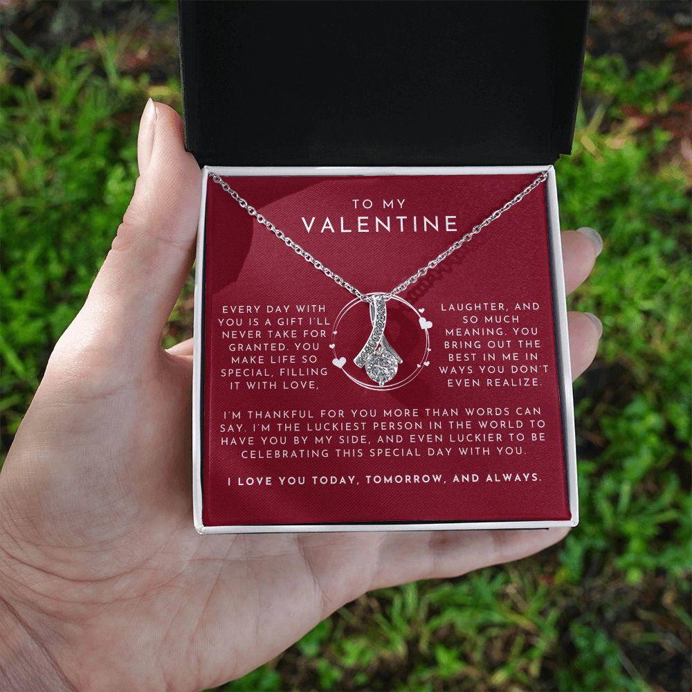 To My Valentine Necklace | Red Hearts