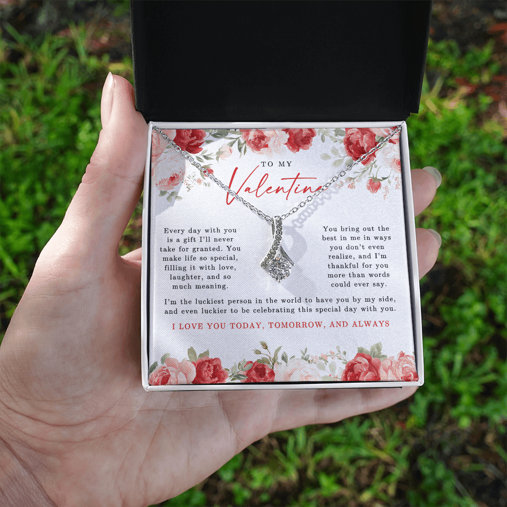 To My Valentine Alluring Beauty Necklace | Red Floral