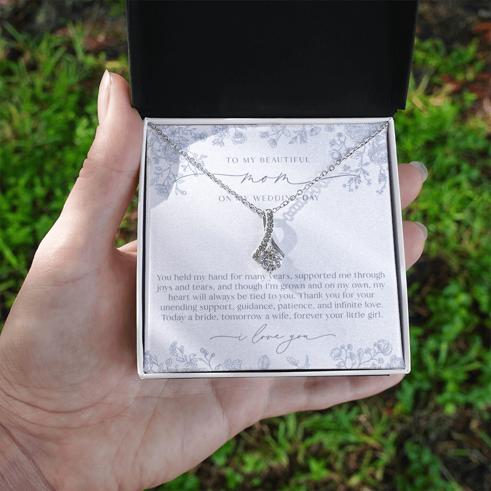 Mother of the Bride Necklace | Dusty Blue Chinoiserie Floral