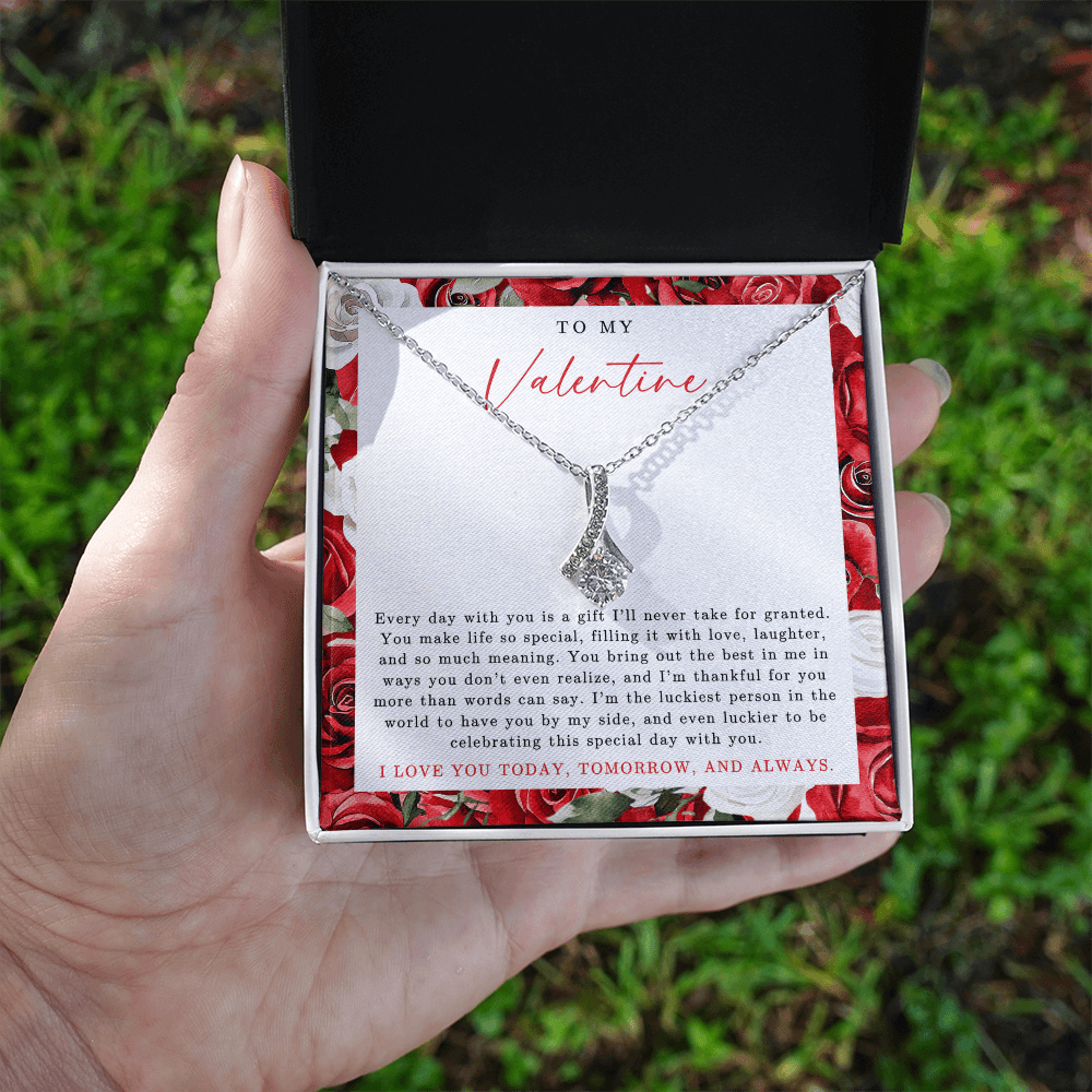 To My Valentine Necklace | Red Rose