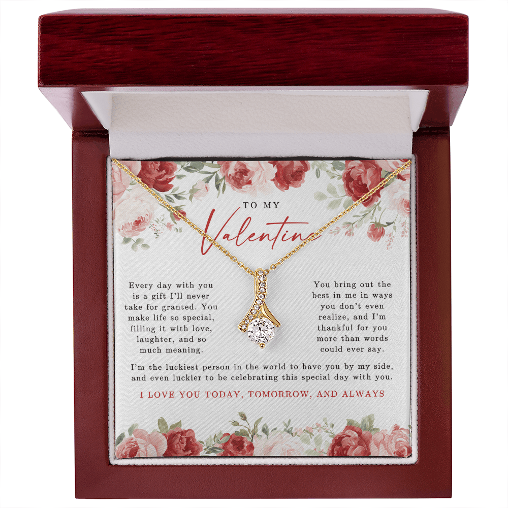 To My Valentine Alluring Beauty Necklace | Red Floral