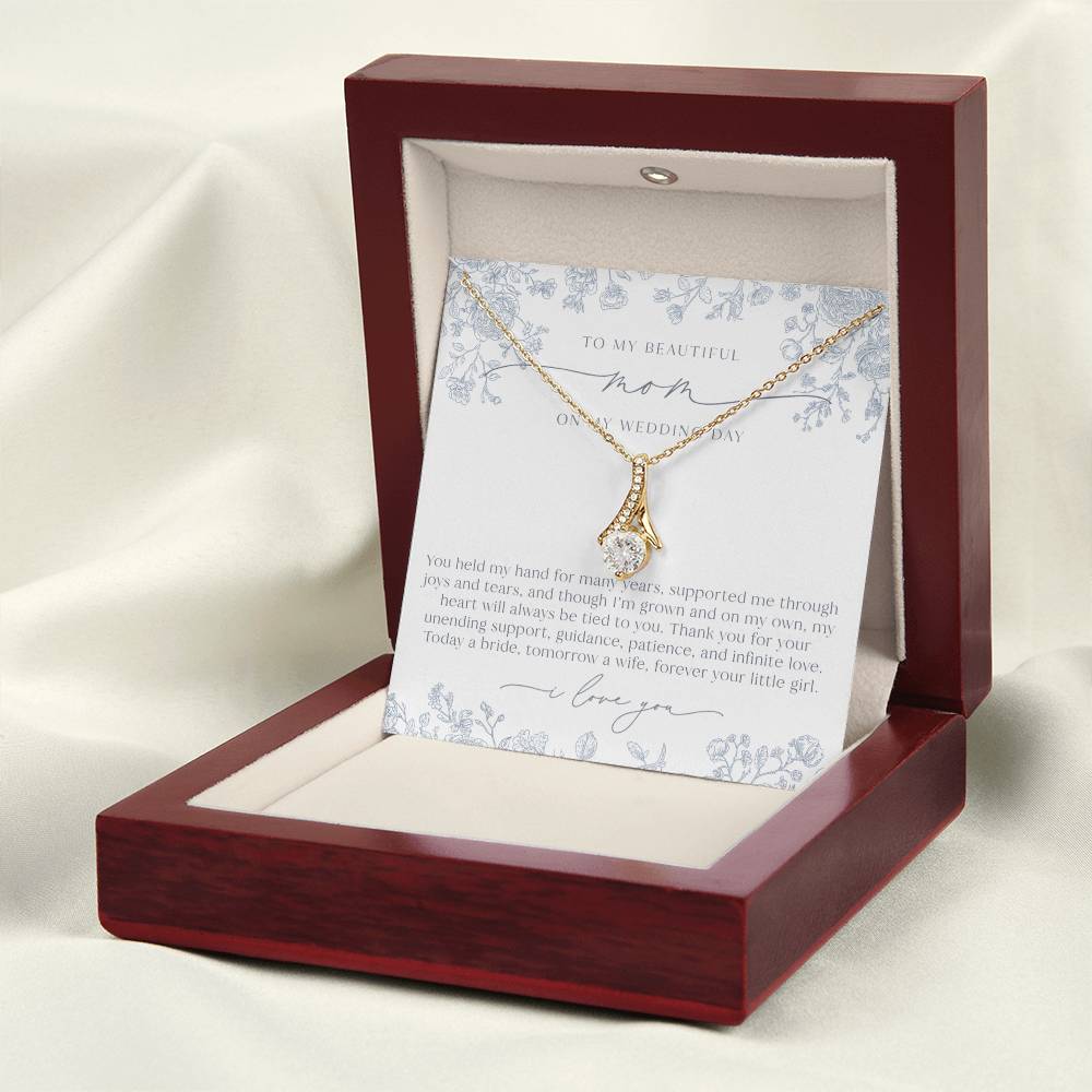 Mother of the Bride Necklace | Dusty Blue Chinoiserie Floral