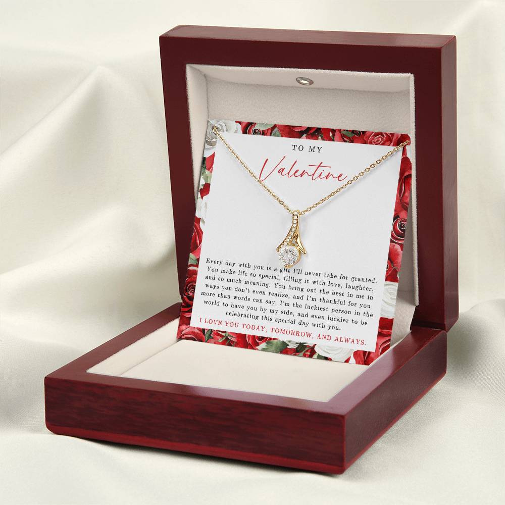 To My Valentine Necklace | Red Rose