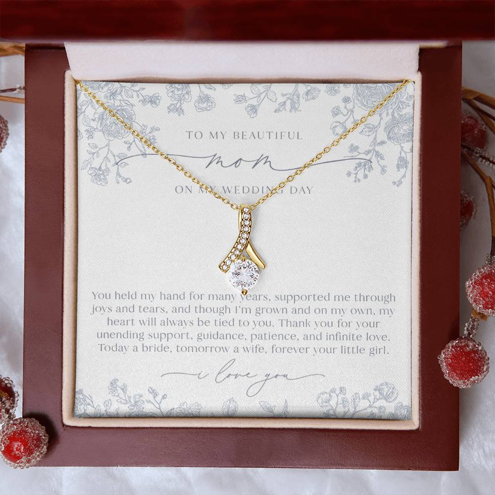 Mother of the Bride Necklace | Dusty Blue Chinoiserie Floral