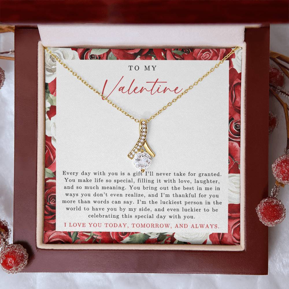 To My Valentine Necklace | Red Rose