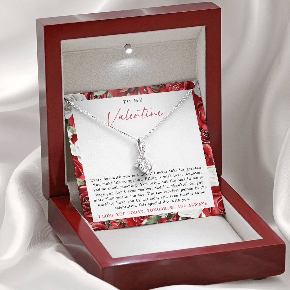 To My Valentine Necklace | Red Rose