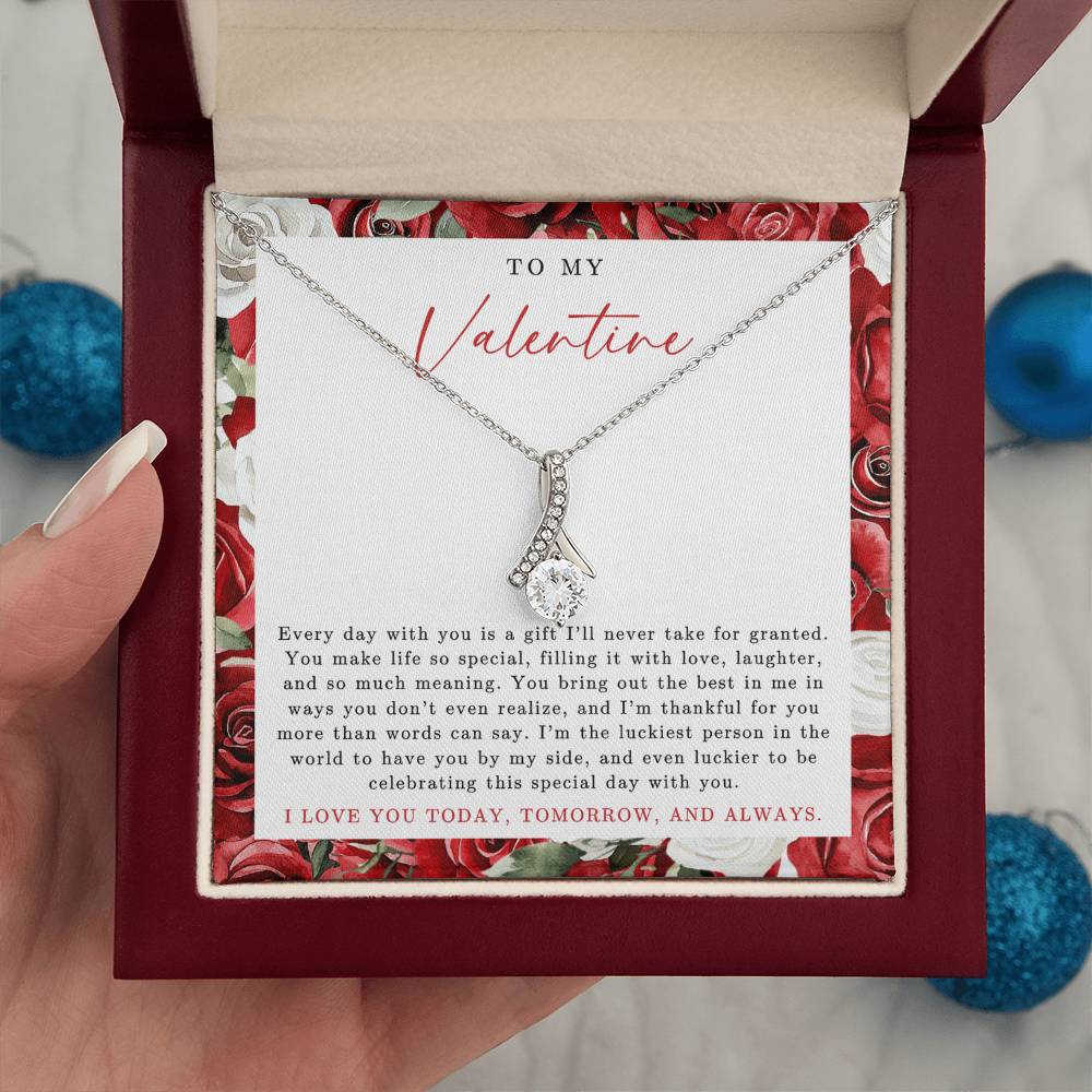 To My Valentine Necklace | Red Rose
