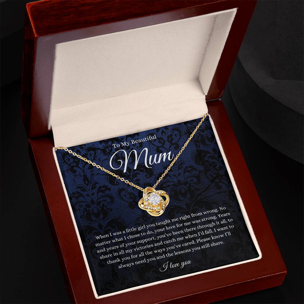 To My Mum Love Knot Necklace
