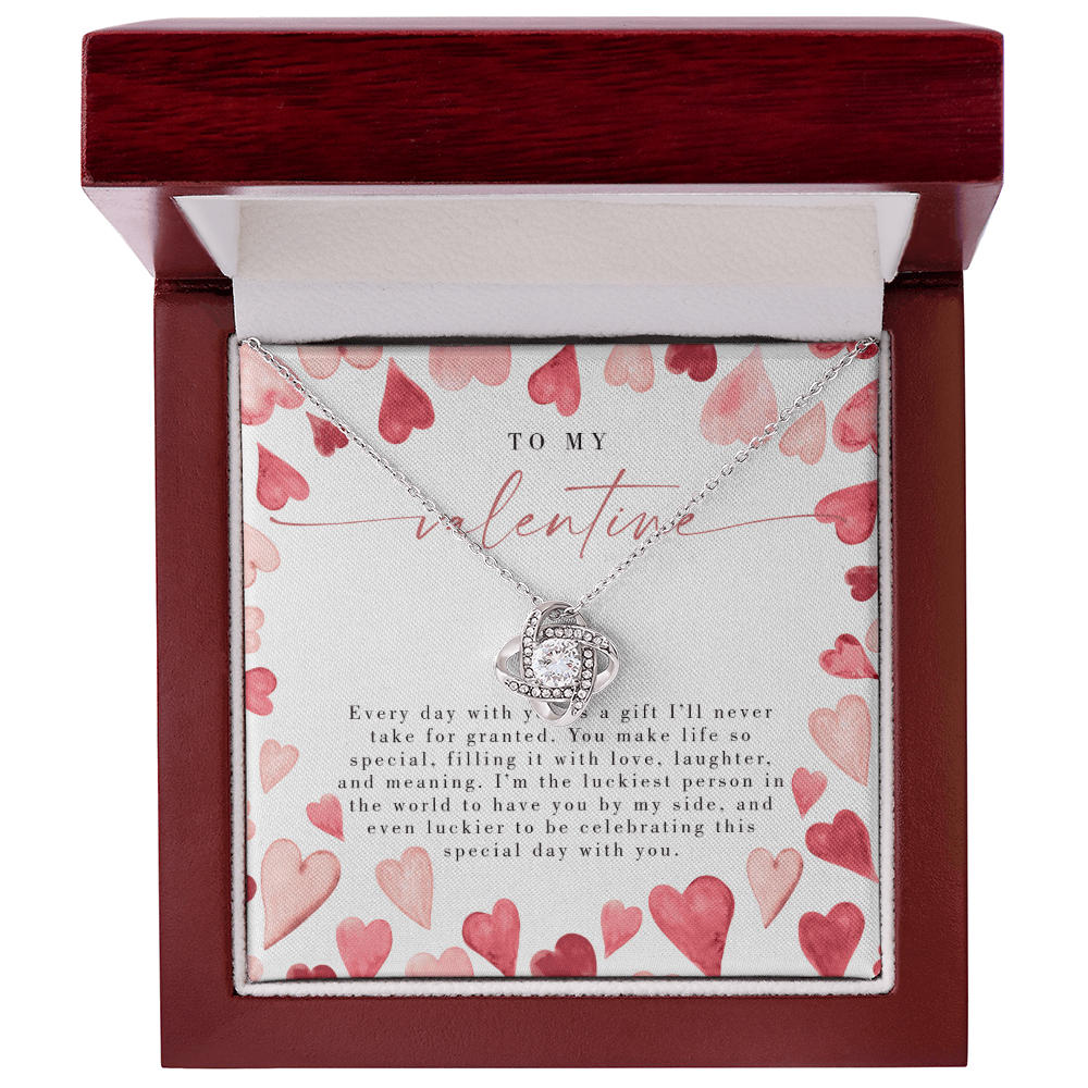 Watercolor Heart To My Valentine - Valentine's Day Necklace