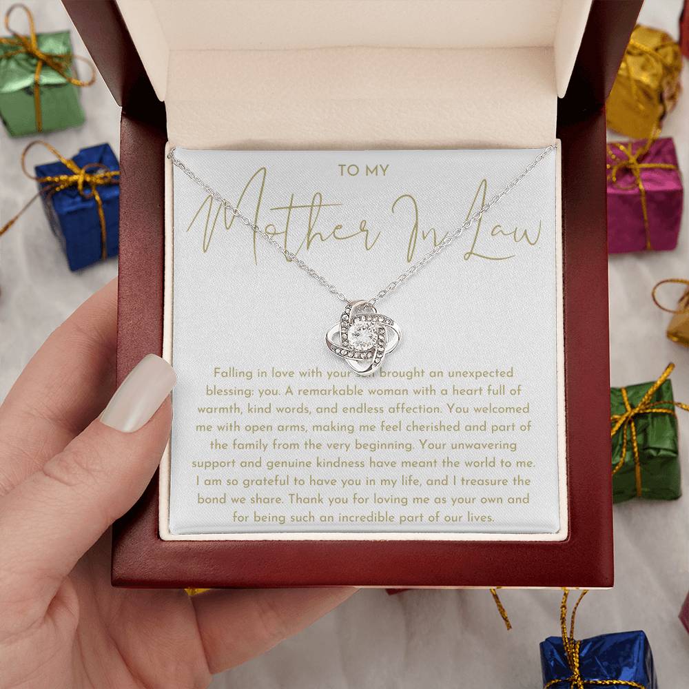 Mother In Law Gift (Falling In Love With Your Son) Love Knot Necklace - Heartfelt Collection