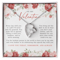 To My Valentine Heart Necklace | Red Floral