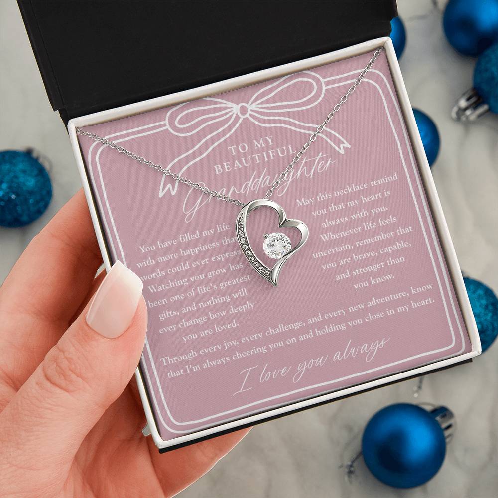 To My Granddaughter | My Heart is Always With You Necklace Blush