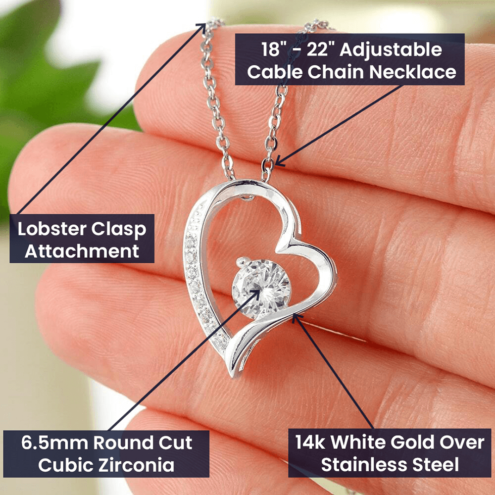 To My Valentine Heart Necklace | Red Floral
