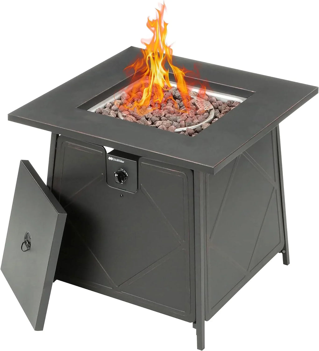 Four Seasons Courtyard 28-Inch Square 50,000 BTU Gas Fire Pit Table - SRGF11634