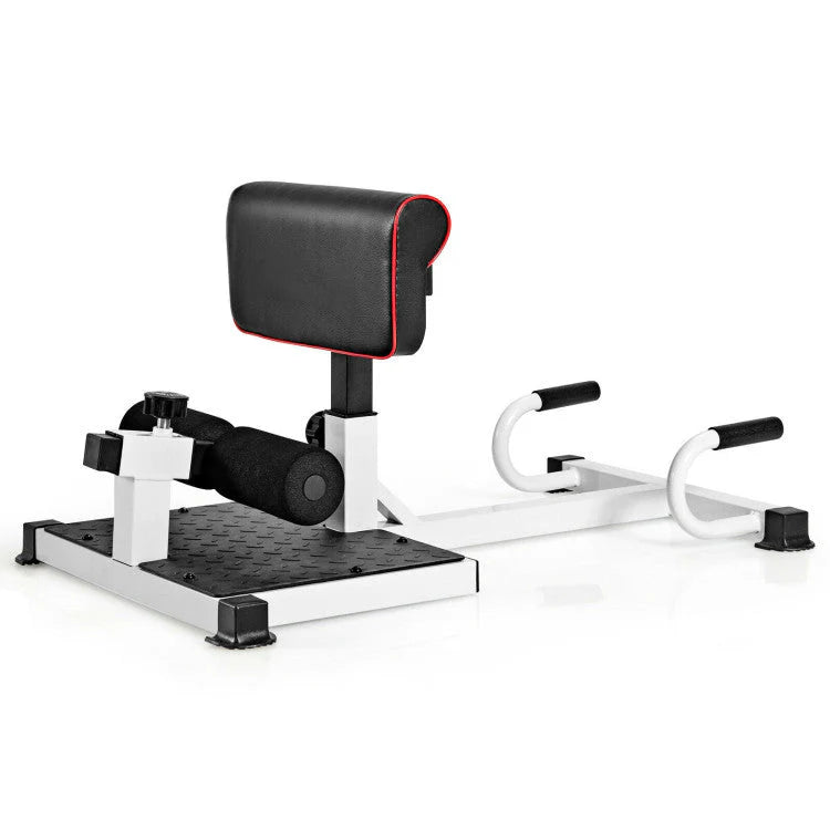 All-In-One Home Gym Sissy Squat Machine With Anti-Skid Pads - White