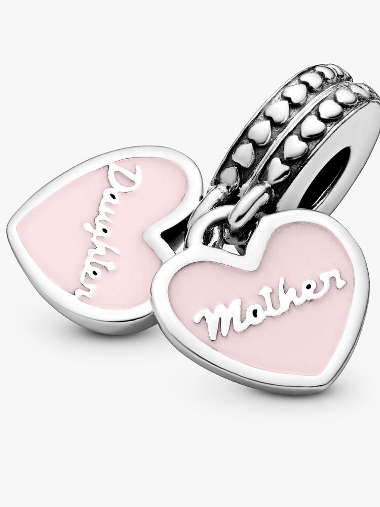 Mother & Daughter Hearts Dangle Charm