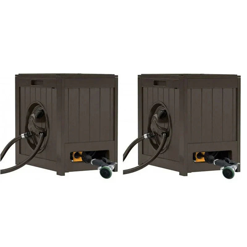 Aquawinder Water Powered Auto Rewind Yard Hose Reel, Java, 125-Foot Capacity - 2 Pack